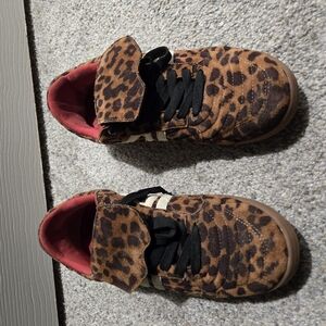 Leopard Print Shoes with Black Accents